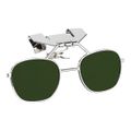 Product Image of Uvex Hard Hat Clip Lenses, Metal, Green Clip-On Attachment