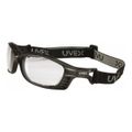 Product Image of Hypershock Anti-Fog Safety Glasses, Polycarbonate, Clear Lenses, Full-Framed, UV Protection, Black Frame, Dual