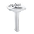 Product Image of LPT642.4#01 Dartmouth Rectangular Pedestal Bathroom Sink w/ Arched Front for 4" Center Faucets (Cotton White)