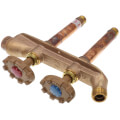 Product Image of Model V22 4", 1/2" MPT x Sweat Inlet Vertical Hot & Cold Anti-Siphon Wall Faucet w/ Metal Handle