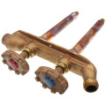 Product Image of Model V22 8", 1/2" Expansion PEX Inlet Vertical Hot & Cold Anti-Siphon Wall Faucet w/ Metal Handle