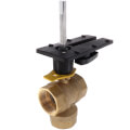 1-1/2" 3 Way Brass Threaded Control Ball Valve for DCA Actuator (32 Cv)