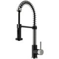 Product Image of Edison Single Handle Pull-Down Sprayer Kitchen Faucet (Stainless Steel/Matte Black)