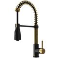 Product Image of Brant Single Handle Pull-Down Sprayer Kitchen Faucet (Matte Brushed Gold/Matte Black)