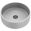 Product Image of Windsor Concreto Stone 16" x 16" x 5" Round Fluted Bathroom Vessel Sink (Ash-Gray)