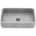 Product Image of Windsor Concreto Stone 21" x 14" x 5" Rectangular Fluted Bathroom Vessel Sink (Ash-Gray)