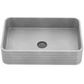 Product Image of Cadman Concreto Stone 21" x 14" x 5" Rectangular Fluted Bathroom Vessel Sink (Ash-Gray)