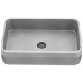 Product Image of Cypress Concreto Stone 21" x 14" x 5" Rectangular Fluted Bathroom Vessel Sink (Ash-Gray)
