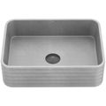 Product Image of Cadman Concreto Stone 18" x 13" x 5" Rectangular Fluted Bathroom Vessel Sink (Ash-Gray)