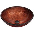 Product Image of Giovanni Glass 17" x 17" x 6" Round Vessel Bathroom Sink (Copper)