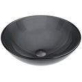Product Image of Giovanni Glass 17" x 17" x 6" Round Vessel Bathroom Sink (Sheer Black)
