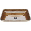 Product Image of Donatello Glass 23" x 15" x 5" Rectangular Vessel Bathroom Sink (Wooden Brown)