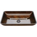 Product Image of Donatello Glass 22" x 15" x 5" Rectangular Vessel Bathroom Sink (Artistic Chocolate Brown)