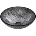 Product Image of Giovanni Glass 17" x 17" x 6" Round Vessel Bathroom Sink (Titanium Gray)