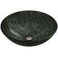 Product Image of Giovanni Glass 17" x 17" x 6" Round Vessel Bathroom Sink (Onyx Gray)