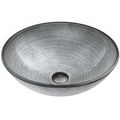 Product Image of Giovanni Glass 17" x 17" x 6" Round Vessel Bathroom Sink (Artistic Silver)