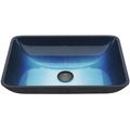 Product Image of Donatello Glass 18" x 13" x 4" Rectangular Vessel Bathroom Sink (Turquoise Blue)