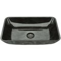 Product Image of Donatello Glass 18" 13" x 4" Rectangular Vessel Bathroom Sink (Artistic Onyx Gray)