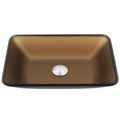 Product Image of Sottile Glass 18" x 13" x 4" Rectangular Bathroom Vessel Sink (Amber Gold)
