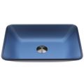 Product Image of Sottile Rectangular Glass 18" x 13" x 4" Vessel Bathroom Sink (Royal Blue)