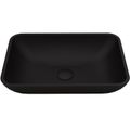 Product Image of Sottile Glass 18" x 13" x 4" Vessel Bathroom Sink (Black MatteShell)