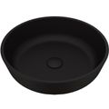 Product Image of Noma Glass 17" x 17" x 4" Round Vessel Bathroom Sink (Black MatteShell)