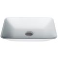 Product Image of Sottile Glass 18" x 13" x 4" Rectangular Vessel Bathroom Sink (Modern White)