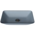 Product Image of Sottile Glass 18" x 13" x 4" Rectangular Vessel Bathroom Sink (Modern Blue)