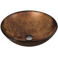 Product Image of Giovanni Glass 17" x 17" x 6" Round Vessel Bathroom Sink (Russet Brown)