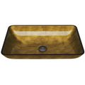 Product Image of Donatello Glass 22" x 14" x 5" Rectangular Vessel Bathroom Sink (Gold)