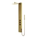 Product Image of Rector 2-Jet Shower Panel System w/ Square Head and Hand Shower Wand, 1.8 GPM (Brushed Gold)