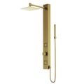 Product Image of Orchid 2-Jet Shower Panel System w/ Square Head and Hand Shower Wand, 1.8 GPM (Brushed Gold)