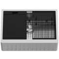 Product Image of Handmade Stainless Steel 30" x 21" x 10" Single BowlFarmhouse Sink Workstation w/ Accessories
