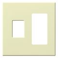 Product Image of Architectural 2 Gang Wall Plate for 1 Nova T Dimmer (Left), 1 Accessory (Right), Matte Finish, Almond,