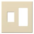 Product Image of Architectural 2 Gang Wall Plate for 1 Nova T Dimmer (Left), 1 Accessory (Right), Matte Finish, Beige,