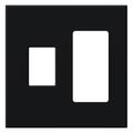 Product Image of Architectural 2 Gang Wall Plate for 1 Nova T Dimmer (Left), 1 Accessory (Right), Matte Finish, Black,