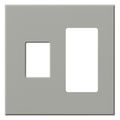 Product Image of Architectural 2 Gang Wall Plate for 1 Nova T Dimmer (Left), 1 Accessory (Right), Matte Finish, Gray,