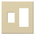 Product Image of Architectural 2 Gang Wall Plate for 1 Nova T Dimmer (Left), 1 Accessory (Right), Matte Finish, Ivory,