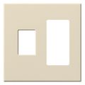 Product Image of Architectural 2 Gang Wall Plate for 1 Nova T Dimmer (Left), 1 Accessory (Right), Matte Finish, Light Almond,