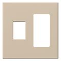 Product Image of Architectural 2 Gang Wall Plate for 1 Nova T Dimmer (Left), 1 Accessory (Right), Matte Finish, Taupe,