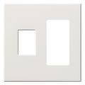 Product Image of Architectural 2 Gang Wall Plate for 1 Nova T Dimmer (Left), 1 Accessory (Right), Matte Finish, White,