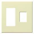 Product Image of Architectural 2 Gang Wall Plate for 1 Accessory (Left), 1 Nova T Dimmer (Right), Matte Finish, Almond,