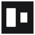 Product Image of Architectural 2 Gang Wall Plate for 1 Accessory (Left), 1 Nova T Dimmer (Right), Matte Finish, Black,