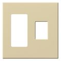 Product Image of Architectural 2 Gang Wall Plate for 1 Accessory (Left), 1 Nova T Dimmer (Right), Matte Finish, Ivory,
