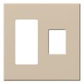 Product Image of Architectural 2 Gang Wall Plate for 1 Accessory (Left), 1 Nova T Dimmer (Right), Matte Finish, Taupe,