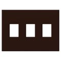 Product Image of Architectural 3 Gang Wall Plate for Nova T Dimmers and Switches, Matte Finish, Brown,