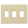 Product Image of Architectural 3 Gang Wall Plate for Nova T Dimmers and Switches, Matte Finish, VWP-3-IV, Ivory