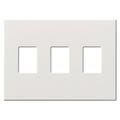 Product Image of Architectural 3 Gang Wall Plate for Nova T Dimmers and Switches, Matte Finish, VWP-3-WH, White