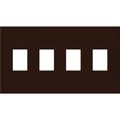 Product Image of Architectural 4 Gang Wall Plate for Nova T Dimmers and Switches, Matte Finish, Brown,