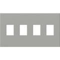 Product Image of Architectural 4 Gang Wall Plate for Nova T Dimmers and Switches, Matte Finish, VWP-4-GR, Gray